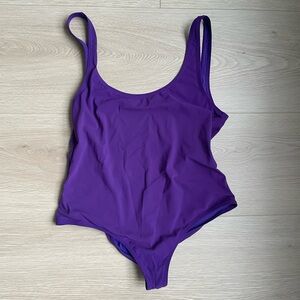 Women’s Purple One-Piece Swimsuit - Classic Scoop Neck